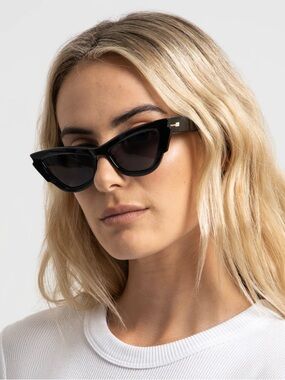 Le Specs Black Cat-Eye Sunglasses